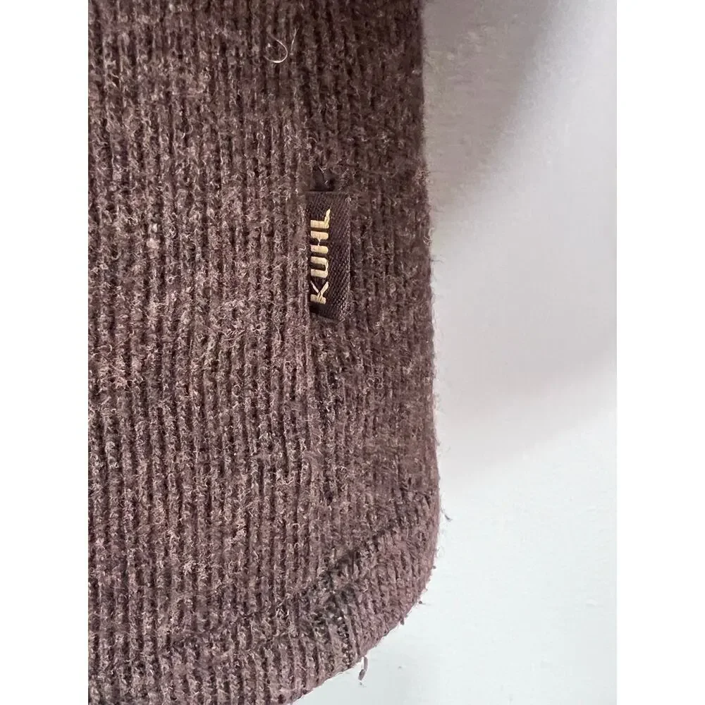 Kuhl Thermokore Temperature Regulating Men L Chocolate Brown Quarter Zip Sweater
